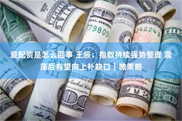 爱配资是怎么回事 王辰：指数持续强势整理 震荡后有望向上补缺口｜微策略